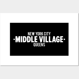 Middle Village Queens Logo - A Minimalist Tribute to Suburban Serenity Posters and Art